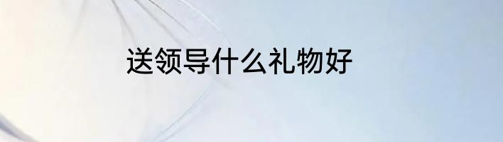 送领导什么礼物好