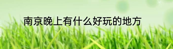 南京晚上有什么好玩的地方