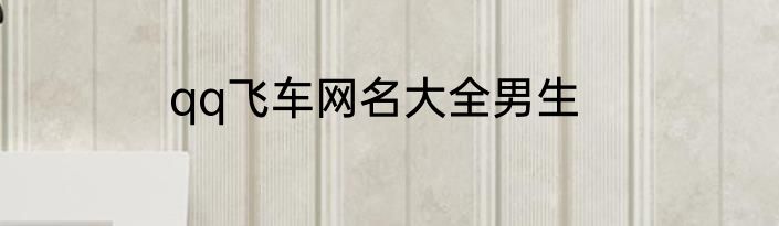 qq飞车网名大全男生