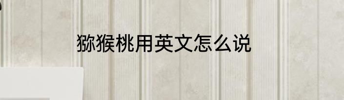猕猴桃用英文怎么说