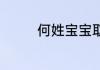 何姓宝宝取名大全2021款