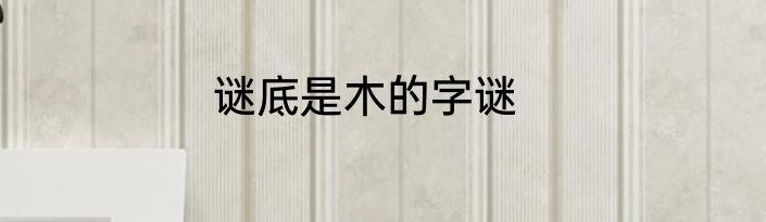 谜底是木的字谜