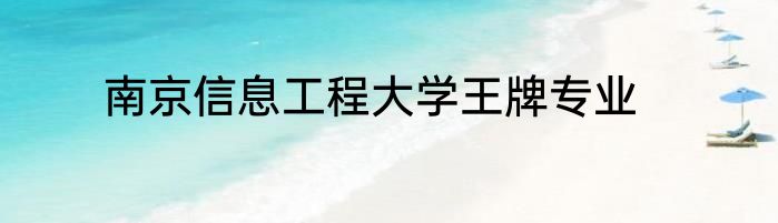 南京信息工程大学王牌专业
