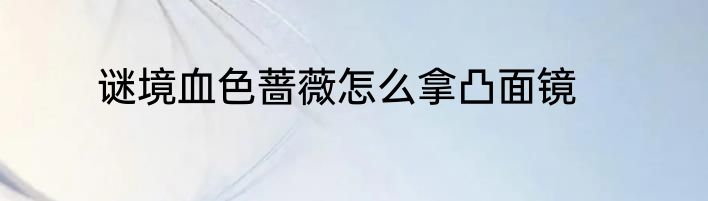 谜境血色蔷薇怎么拿凸面镜