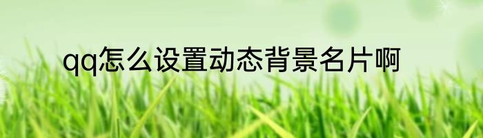 qq怎么设置动态背景名片啊