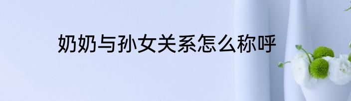 奶奶与孙女关系怎么称呼