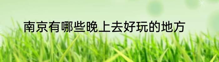 南京有哪些晚上去好玩的地方