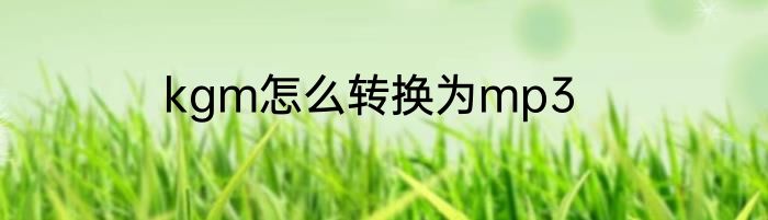 kgm怎么转换为mp3