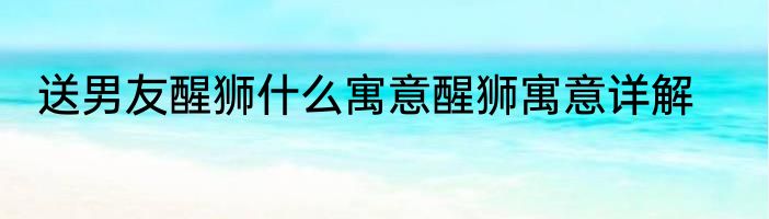 送男友醒狮什么寓意醒狮寓意详解