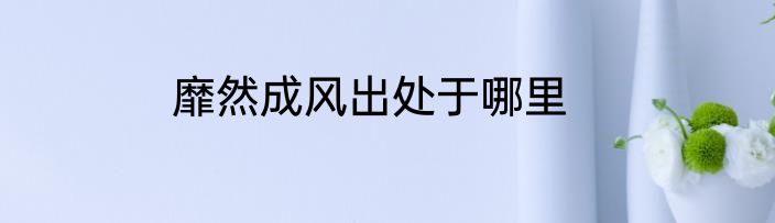靡然成风出处于哪里