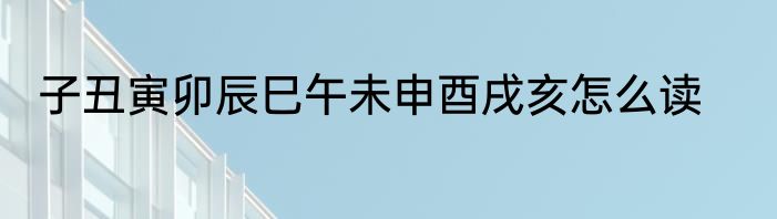 子丑寅卯辰巳午未申酉戌亥怎么读