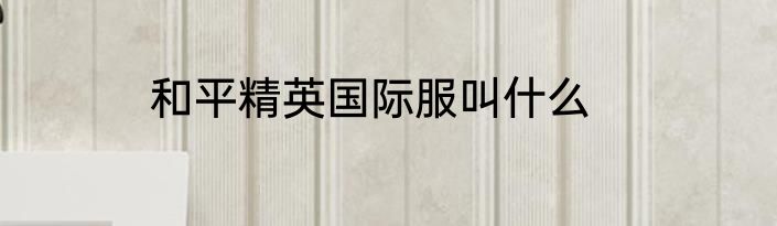 和平精英国际服叫什么