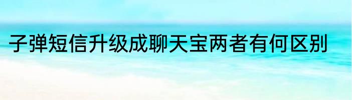 子弹短信升级成聊天宝两者有何区别