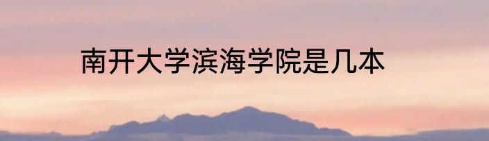 南开大学滨海学院是几本