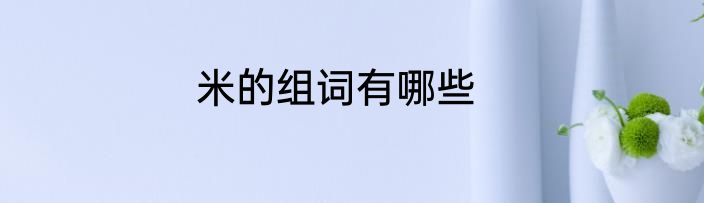 米的组词有哪些
