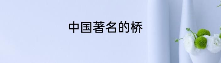 中国著名的桥