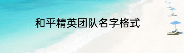 和平精英团队名字格式