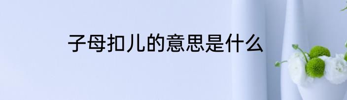 子母扣儿的意思是什么