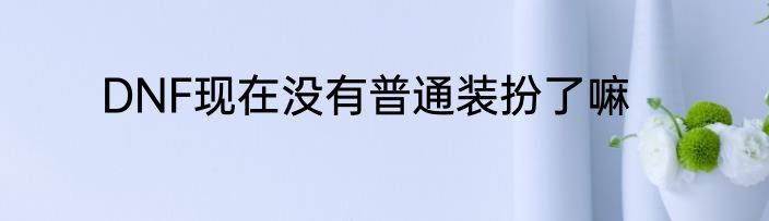 DNF现在没有普通装扮了嘛