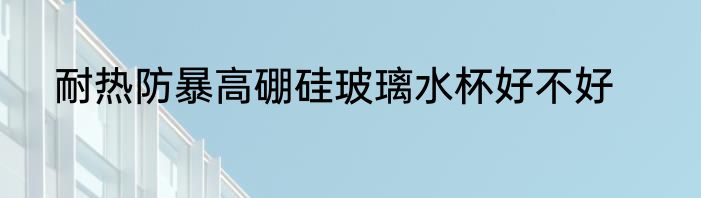 耐热防暴高硼硅玻璃水杯好不好