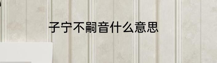 子宁不嗣音什么意思