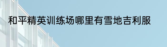 和平精英训练场哪里有雪地吉利服