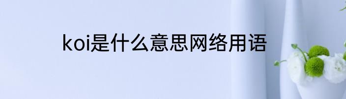 koi是什么意思网络用语