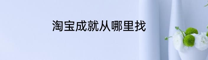 淘宝成就从哪里找