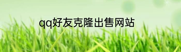 qq好友克隆出售网站