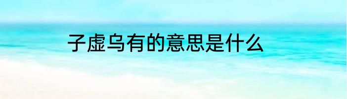 子虚乌有的意思是什么