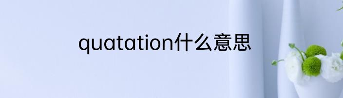 quatation什么意思