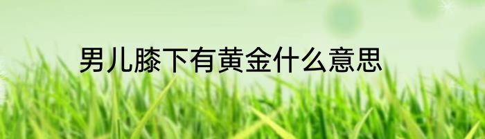 男儿膝下有黄金什么意思
