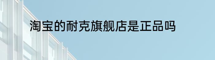 淘宝的耐克旗舰店是正品吗