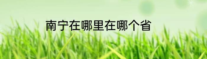 南宁在哪里在哪个省