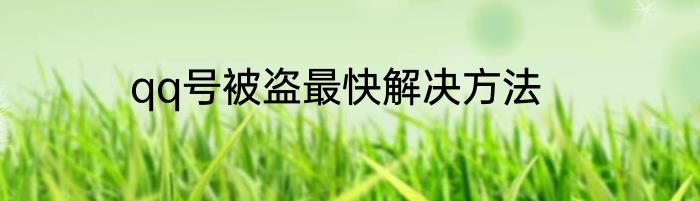qq号被盗最快解决方法