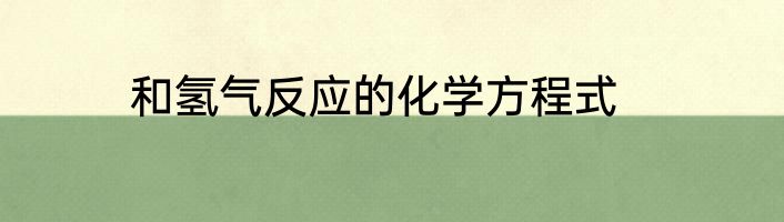 和氢气反应的化学方程式