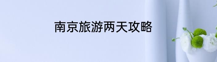 南京旅游两天攻略