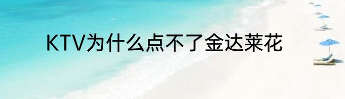 KTV为什么点不了金达莱花