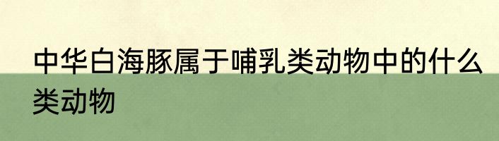 中华白海豚属于哺乳类动物中的什么类动物