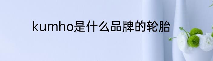 kumho是什么品牌的轮胎