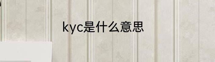 kyc是什么意思