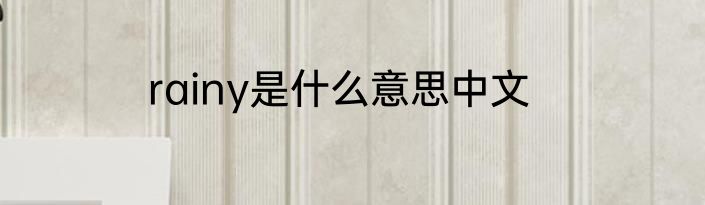 rainy是什么意思中文