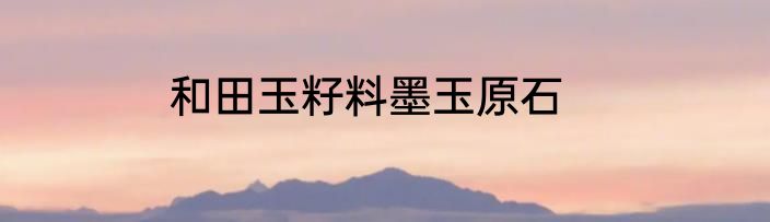 和田玉籽料墨玉原石