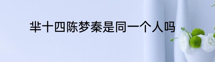 芈十四陈梦秦是同一个人吗