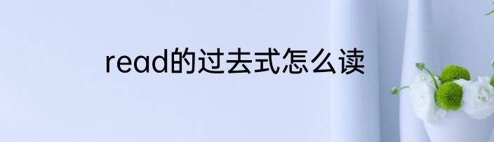 read的过去式怎么读