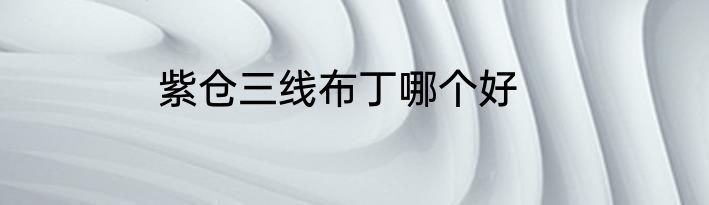 紫仓三线布丁哪个好