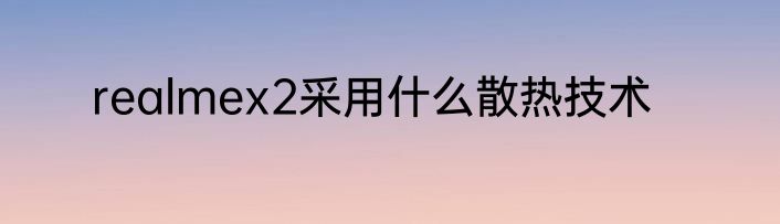 realmex2采用什么散热技术