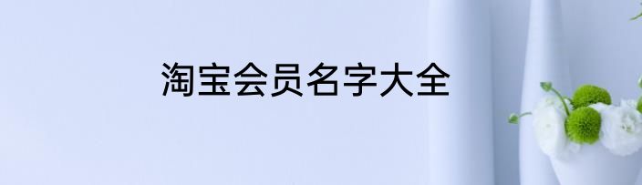 淘宝会员名字大全