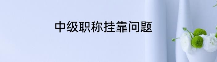 中级职称挂靠问题
