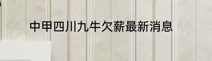 中甲四川九牛欠薪最新消息